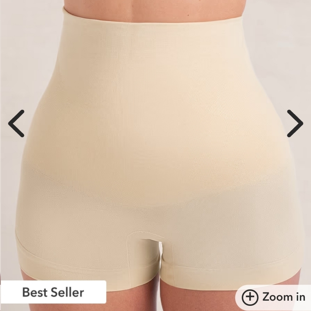 High-Waisted Shapewear Boy Shorts in Beige